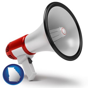 a megaphone - with Georgia icon