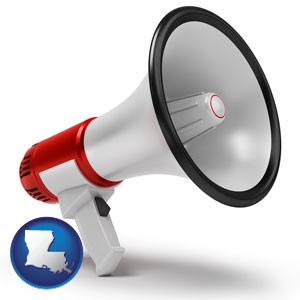 a megaphone - with Louisiana icon