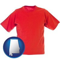 al map icon and a red t-shirt