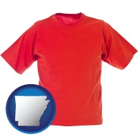 ar map icon and a red t-shirt