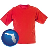 florida map icon and a red t-shirt