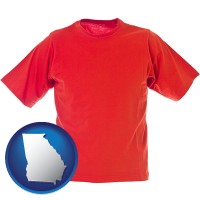 ga map icon and a red t-shirt