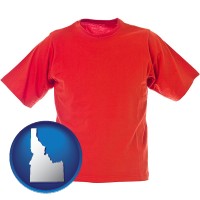 idaho map icon and a red t-shirt