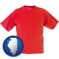 illinois map icon and a red t-shirt