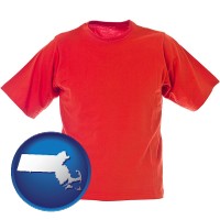 ma map icon and a red t-shirt