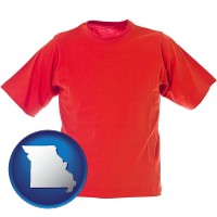 missouri map icon and a red t-shirt