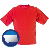 montana map icon and a red t-shirt