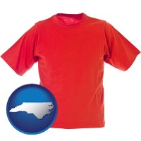 north-carolina map icon and a red t-shirt