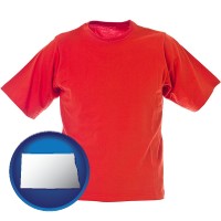nd map icon and a red t-shirt