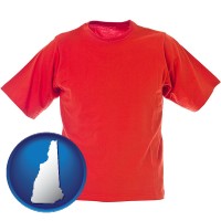 nh map icon and a red t-shirt