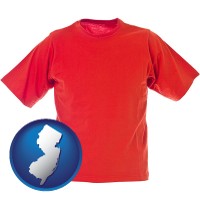 new-jersey map icon and a red t-shirt