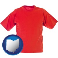 ohio map icon and a red t-shirt
