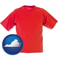 virginia map icon and a red t-shirt