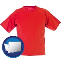 wa map icon and a red t-shirt
