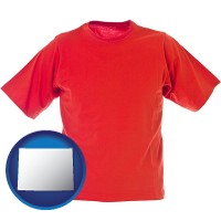 wy map icon and a red t-shirt