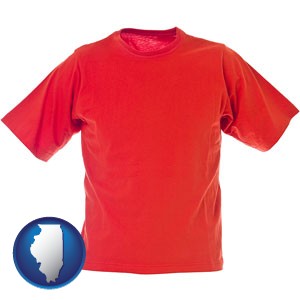 a red t-shirt - with Illinois icon