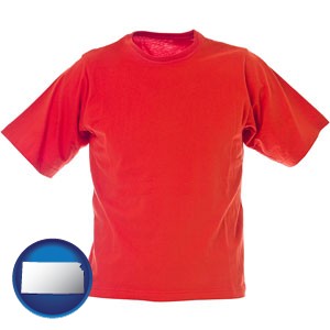 a red t-shirt - with Kansas icon