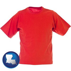 a red t-shirt - with Louisiana icon