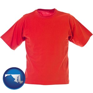 a red t-shirt - with Maryland icon