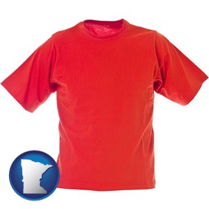 a red t-shirt - with Minnesota icon