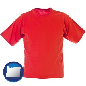 a red t-shirt - with Oregon icon