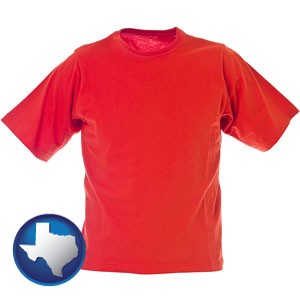 a red t-shirt - with Texas icon