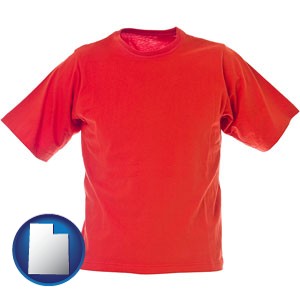 a red t-shirt - with Utah icon