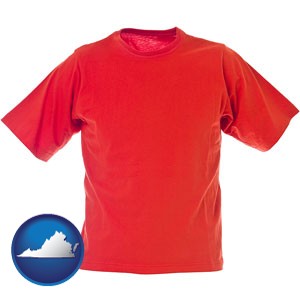 a red t-shirt - with Virginia icon