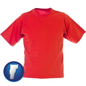 a red t-shirt - with Vermont icon