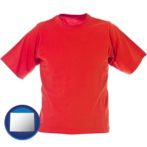 a red t-shirt - with Wyoming icon