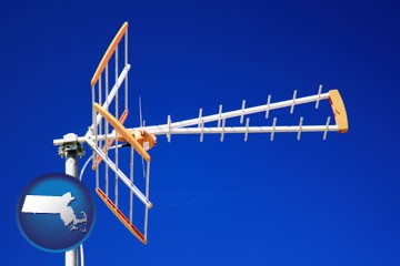 a tv antenna - with Massachusetts icon