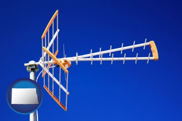 a tv antenna - with North Dakota icon
