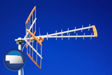 a tv antenna - with Nebraska icon