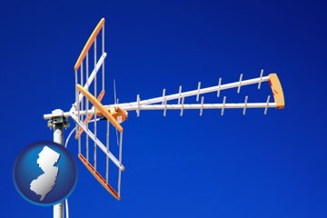 a tv antenna - with New Jersey icon