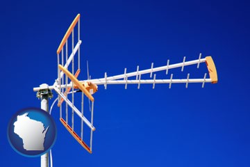 a tv antenna - with Wisconsin icon