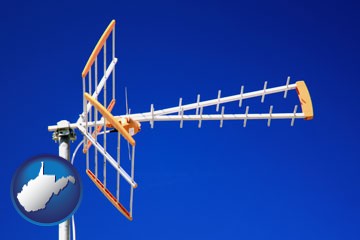 a tv antenna - with West Virginia icon