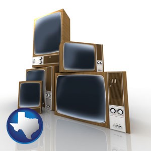 vintage televisions - with Texas icon