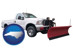 north-carolina map icon and a pickup truck snowplow accessory