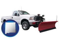 new-mexico map icon and a pickup truck snowplow accessory