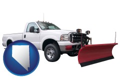 nevada map icon and a pickup truck snowplow accessory
