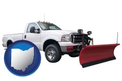 ohio map icon and a pickup truck snowplow accessory