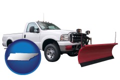 tennessee map icon and a pickup truck snowplow accessory