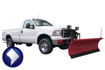 a pickup truck snowplow accessory - with Washington, DC icon