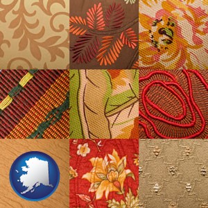 upholstery fabric swatches - with Alaska icon