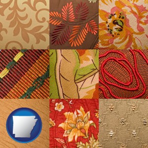 upholstery fabric swatches - with Arkansas icon