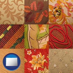 upholstery fabric swatches - with Colorado icon
