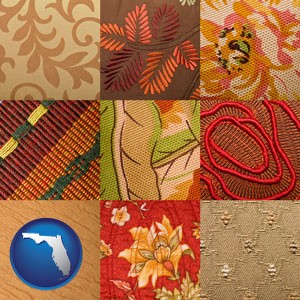 upholstery fabric swatches - with Florida icon