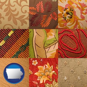 upholstery fabric swatches - with Iowa icon