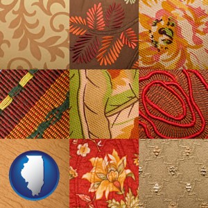 upholstery fabric swatches - with Illinois icon