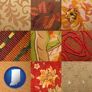 upholstery fabric swatches - with Indiana icon